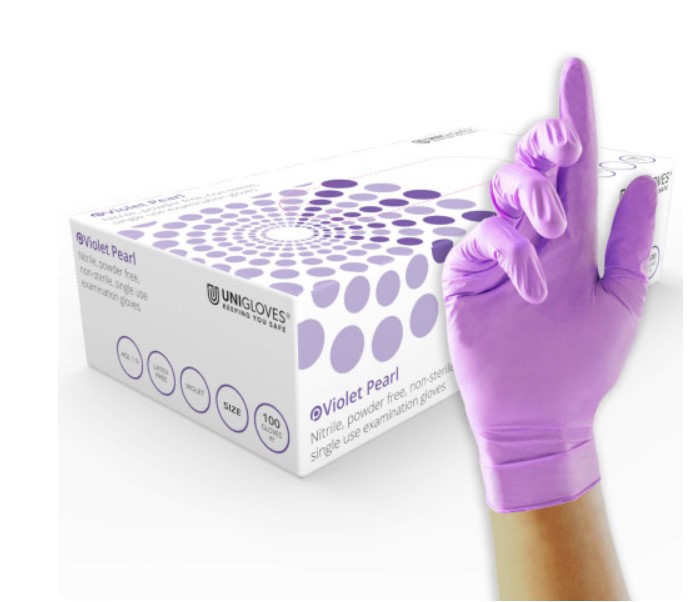 Pearl Violet Nitrile Powder Free Size Large PK 100